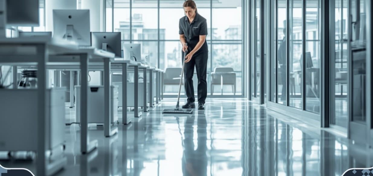 Professionaalne kontorikoristus modernses avatud kontoris